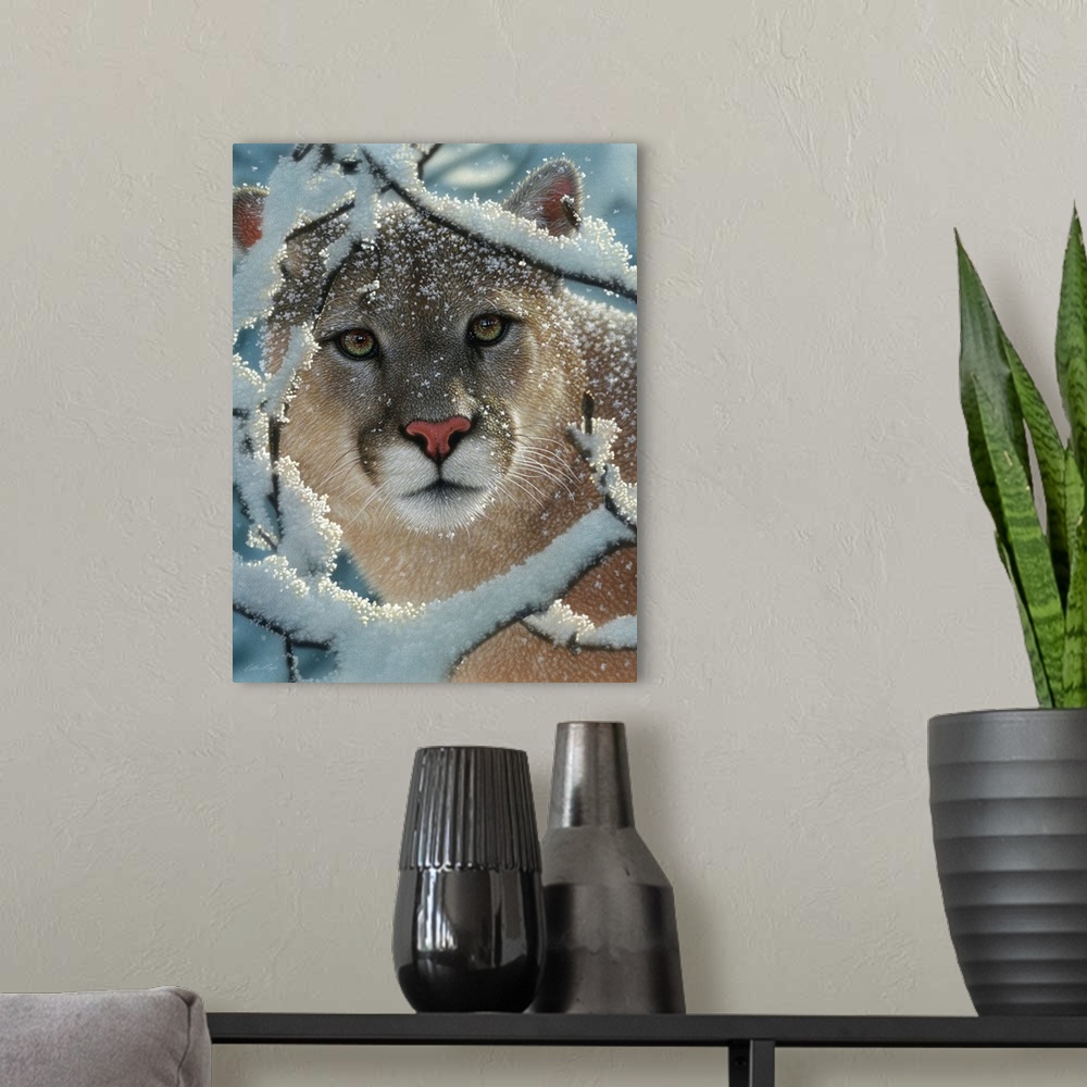 A modern room featuring Cougar - Silent Encounter