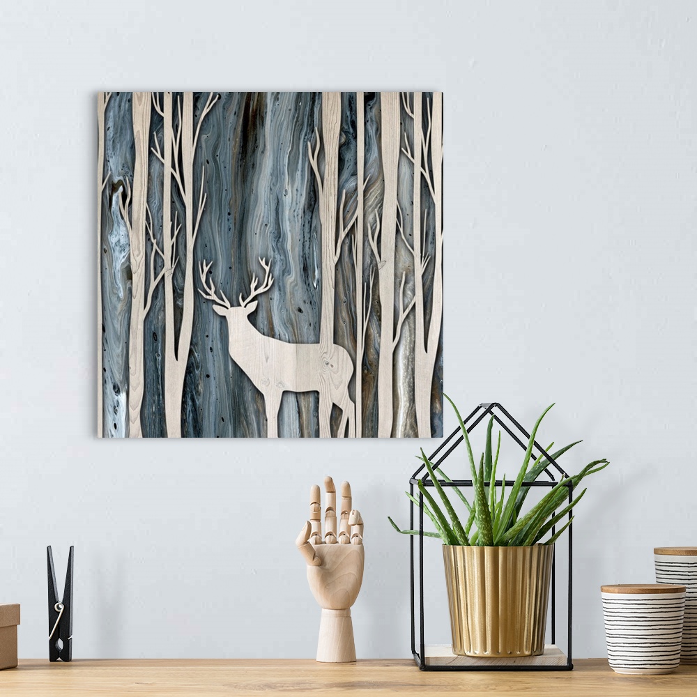 A bohemian room featuring Deer Wood