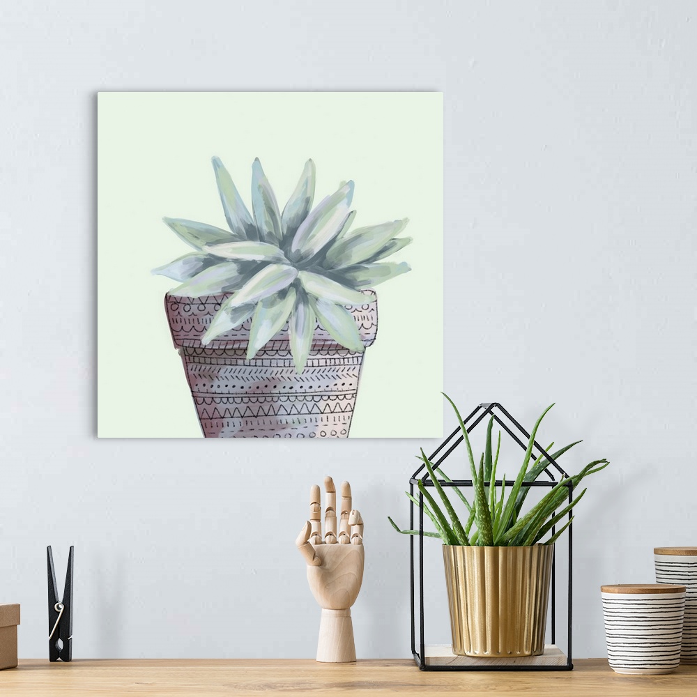A bohemian room featuring Desert Succulent 8