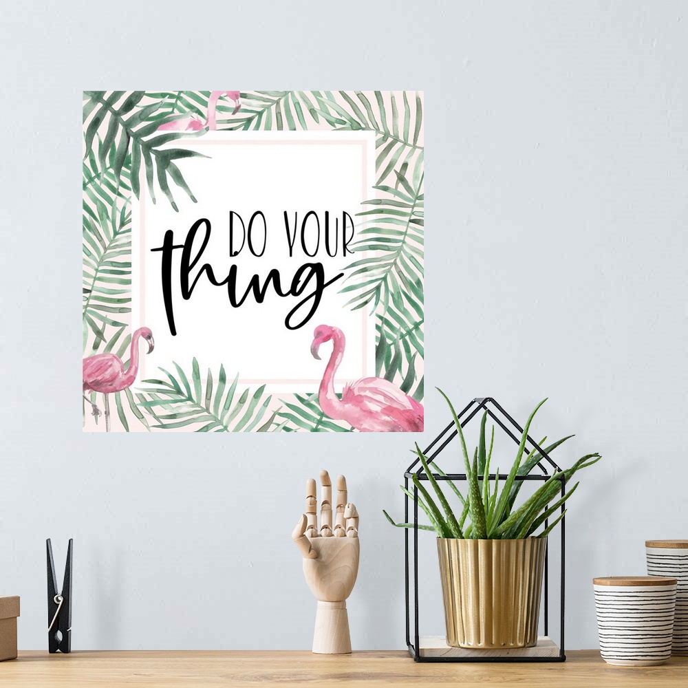 A bohemian room featuring Do Your Thing Flamingo