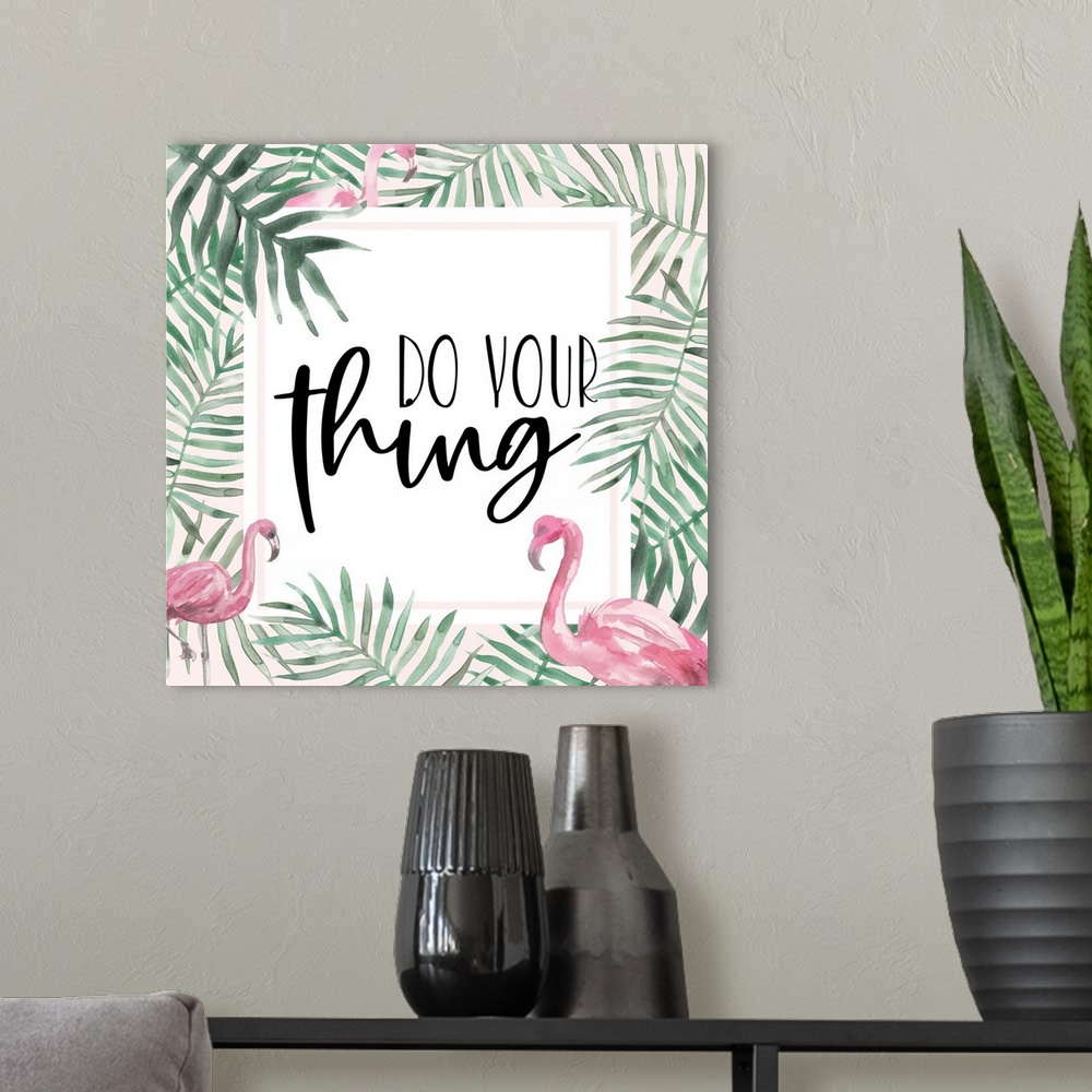 A modern room featuring Do Your Thing Flamingo