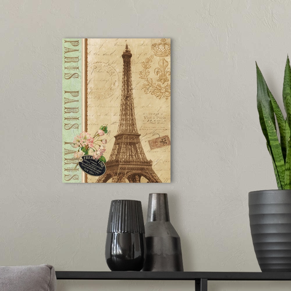A modern room featuring Eiffel Tower IX