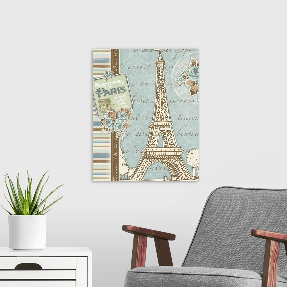 A modern room featuring Eiffel Tower VI