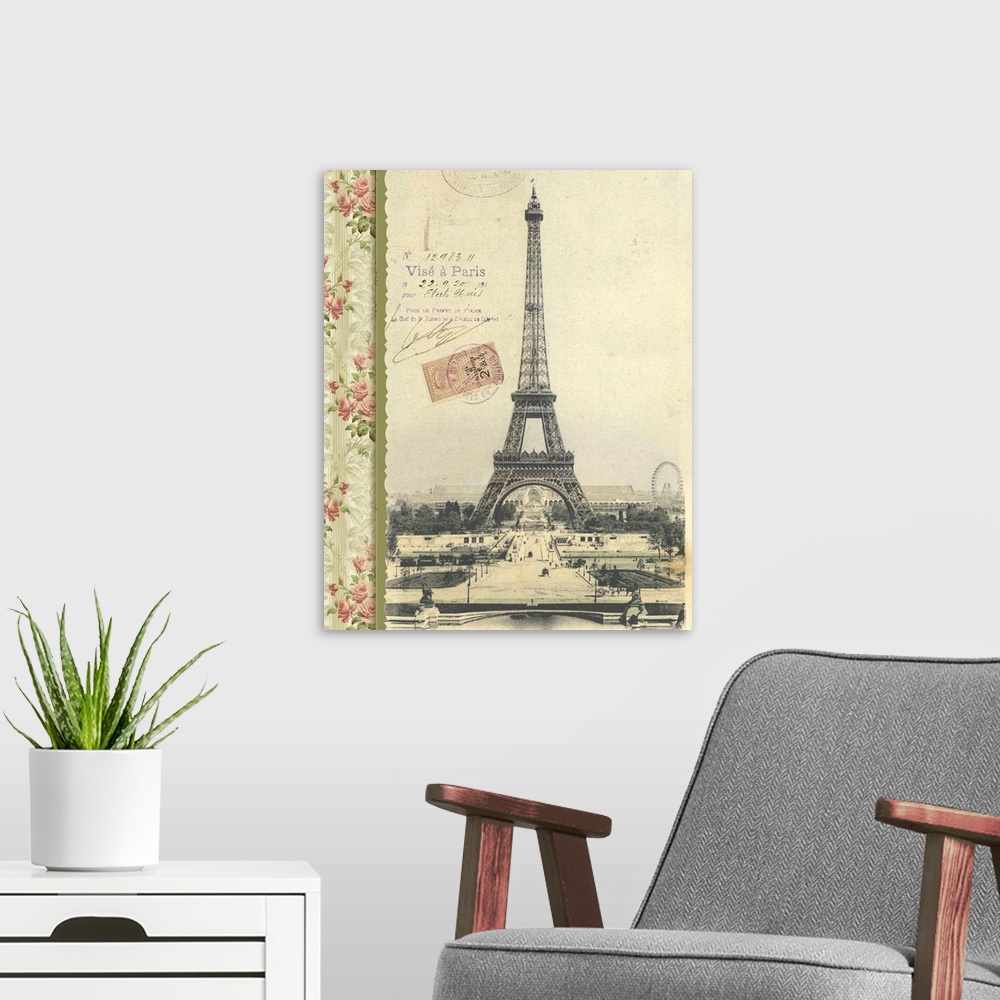 A modern room featuring Eiffel Tower VII