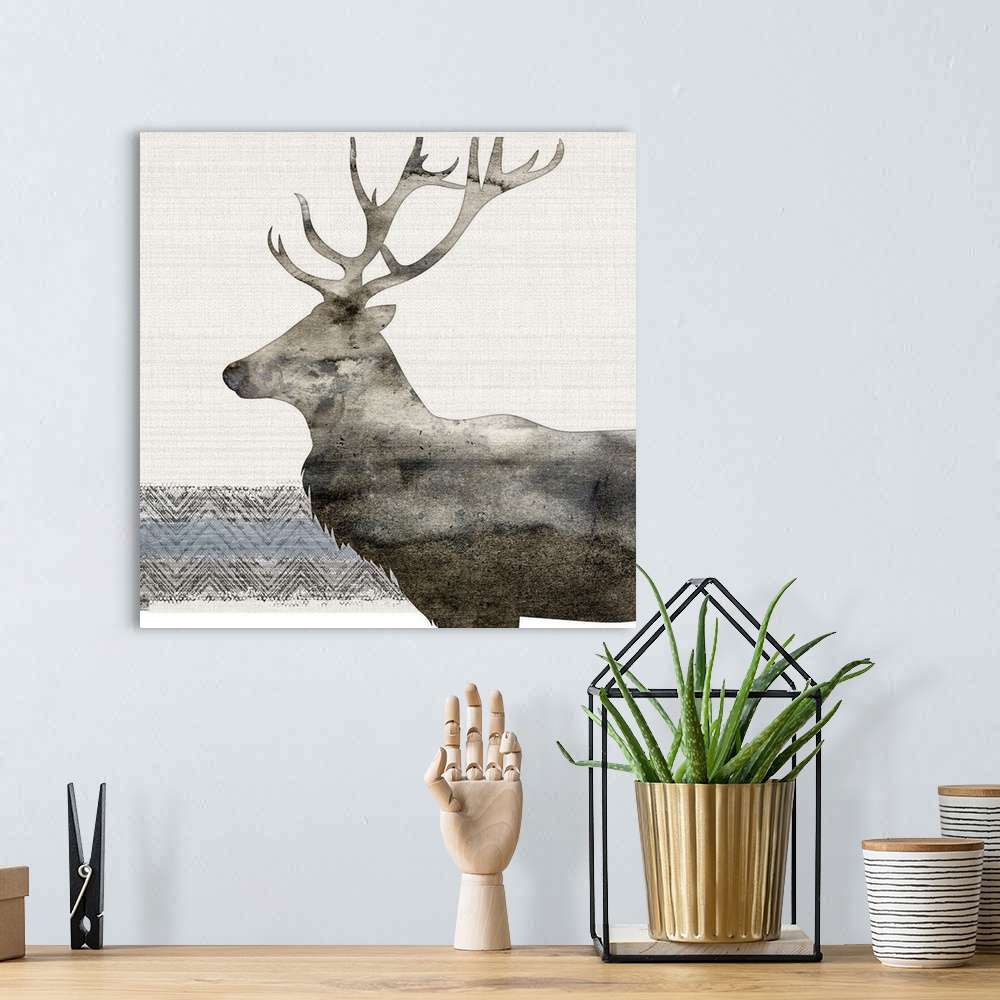 A bohemian room featuring Elk Silhouette