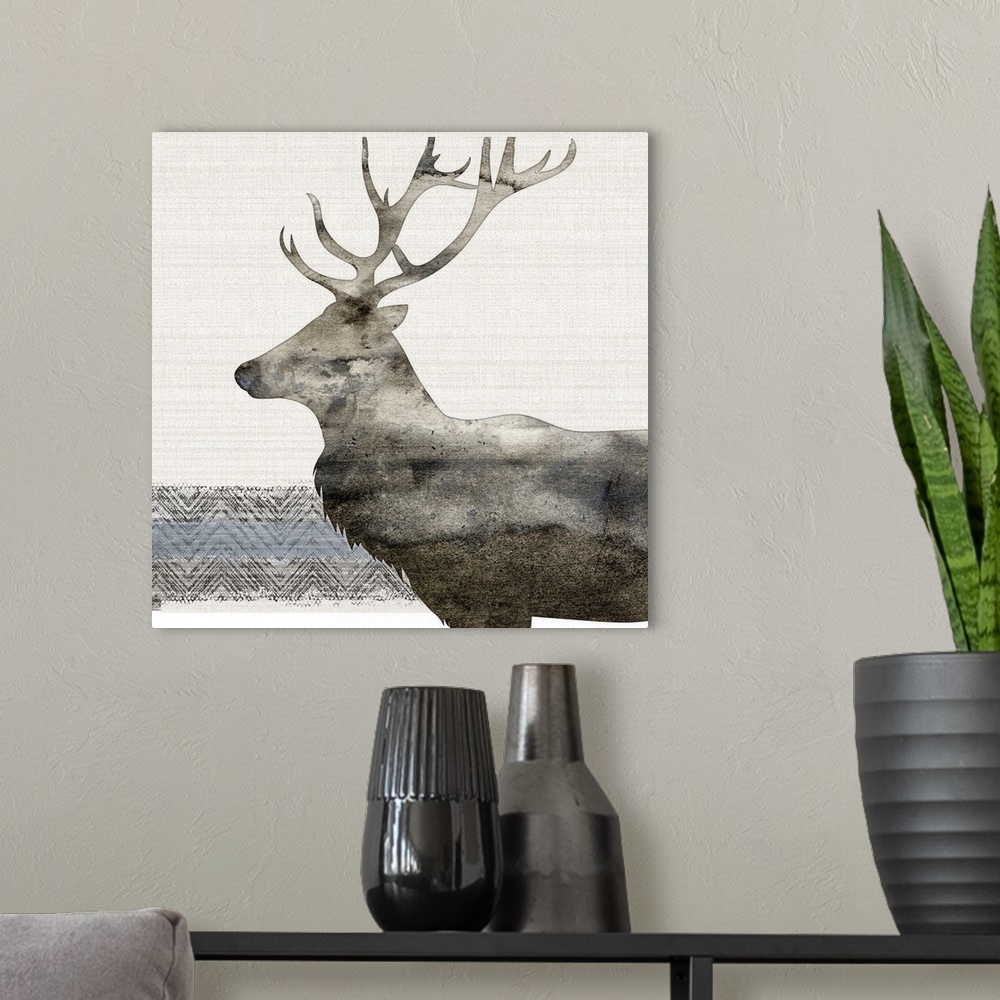 A modern room featuring Elk Silhouette