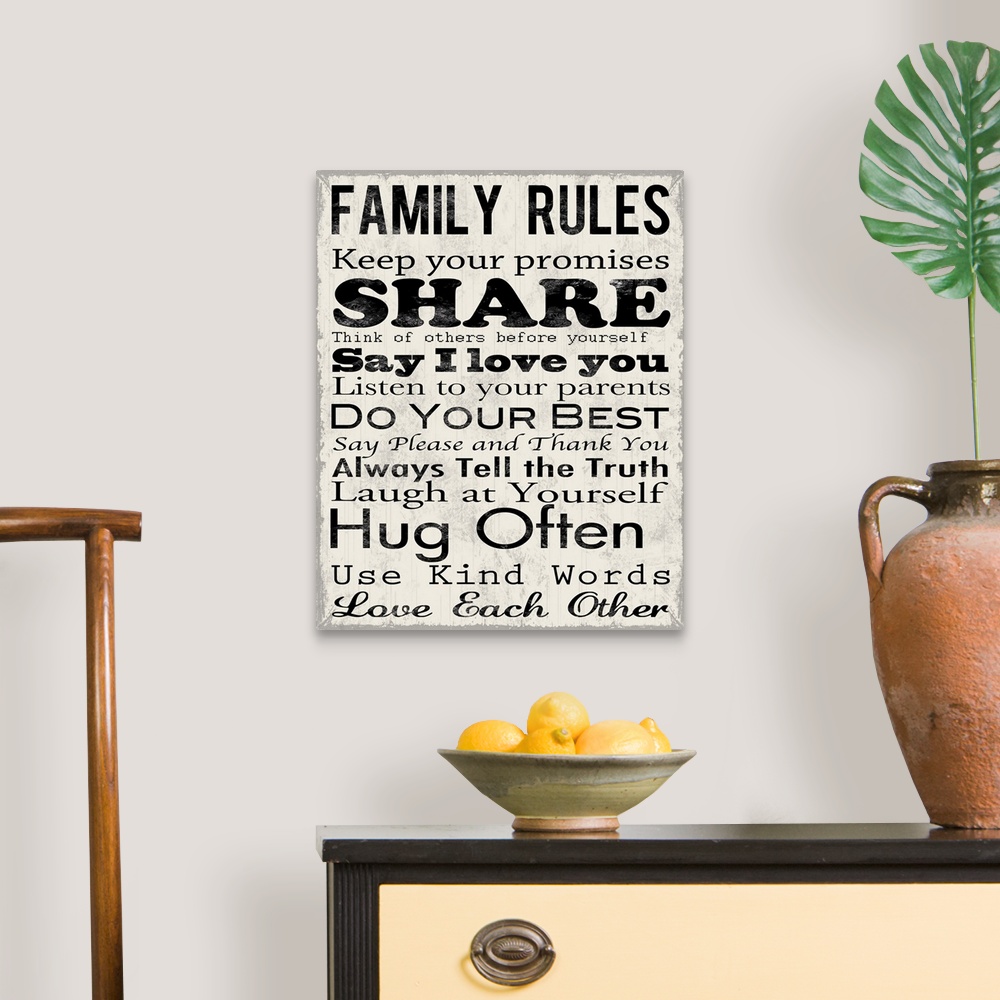A traditional room featuring Family Rules Share