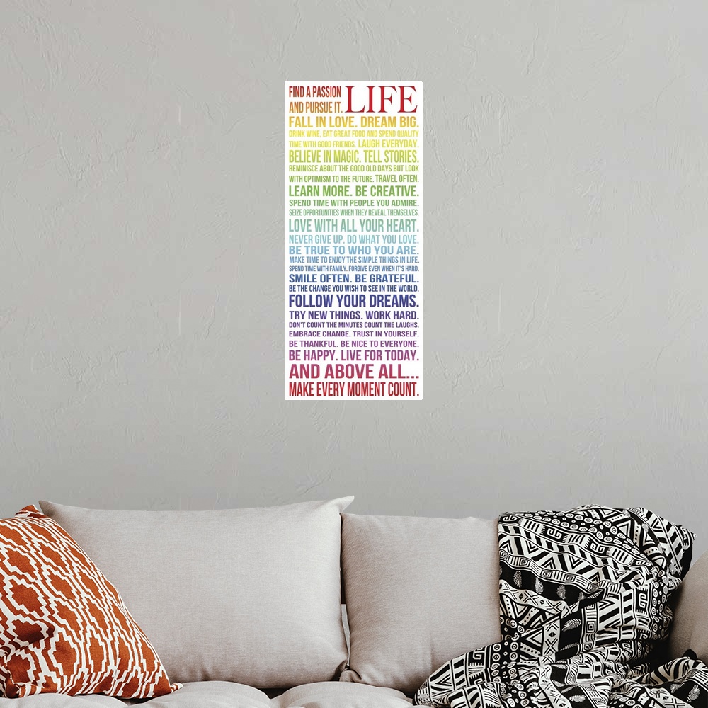 A bohemian room featuring Find a passion, white rainbow
