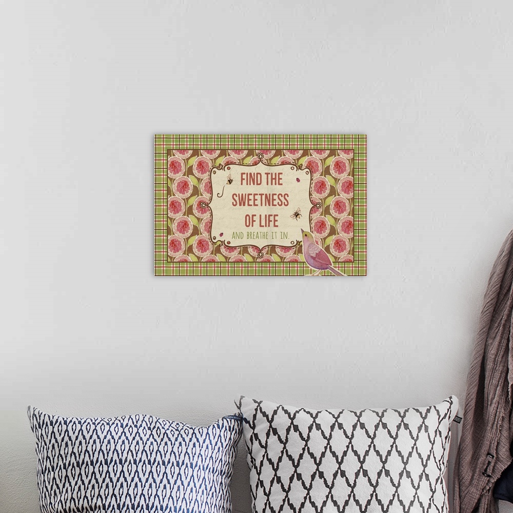 A bohemian room featuring Find the Sweetness, horizontal