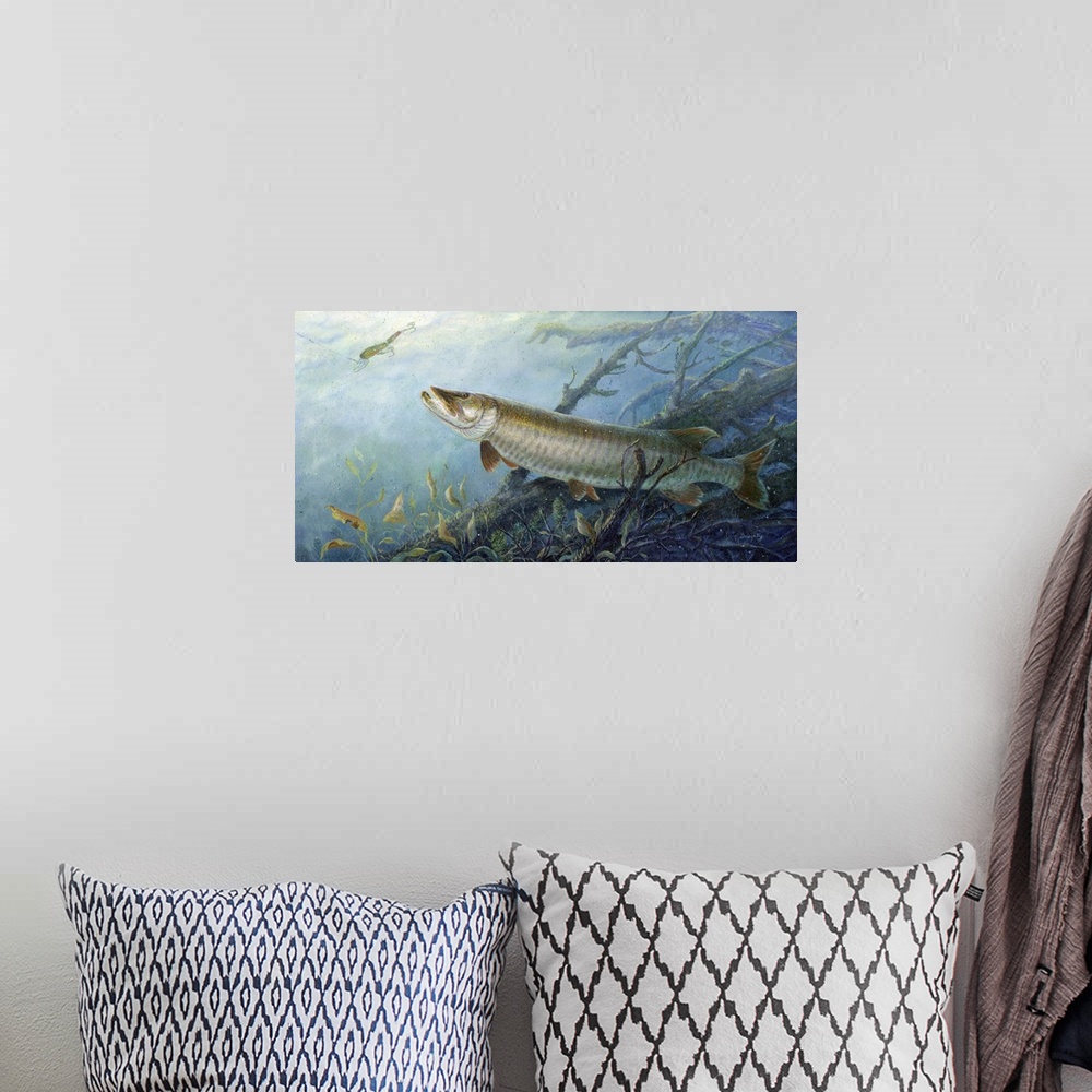 A bohemian room featuring Fish of a Lifetime Muskie