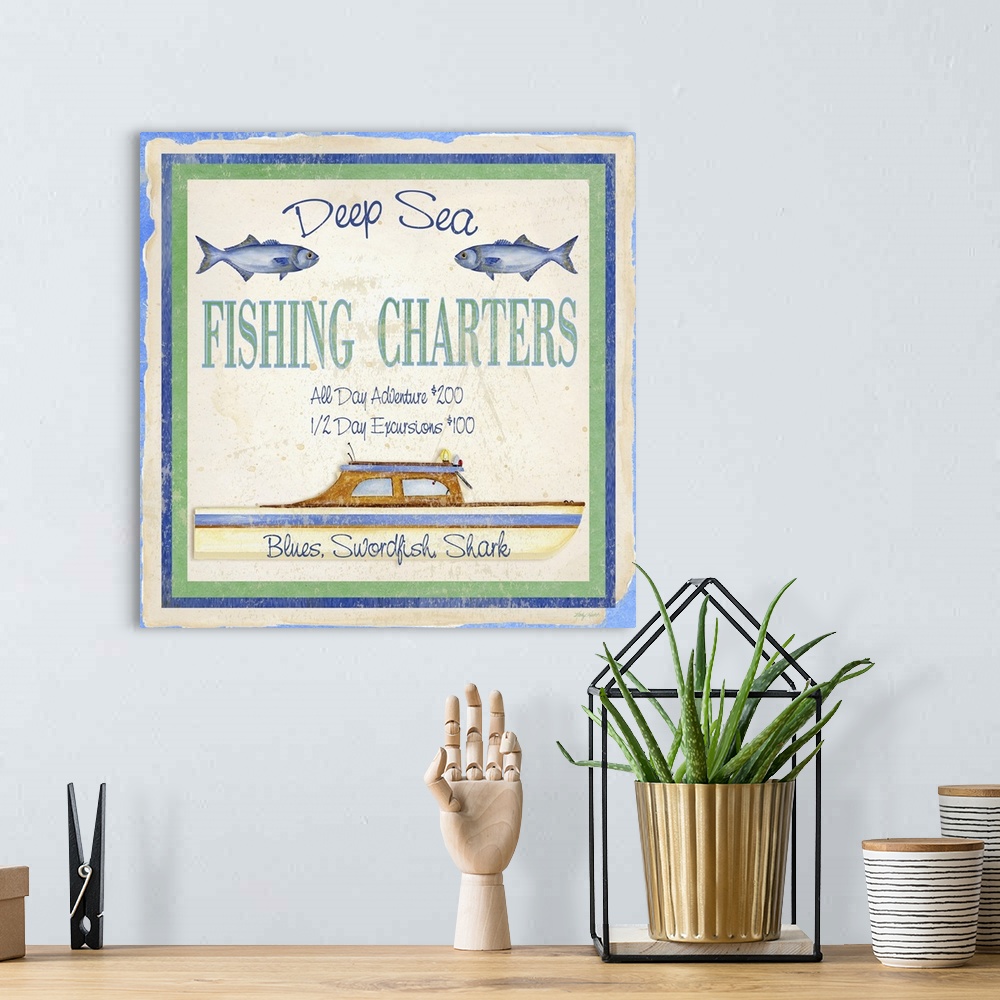 A bohemian room featuring Fishing Charters