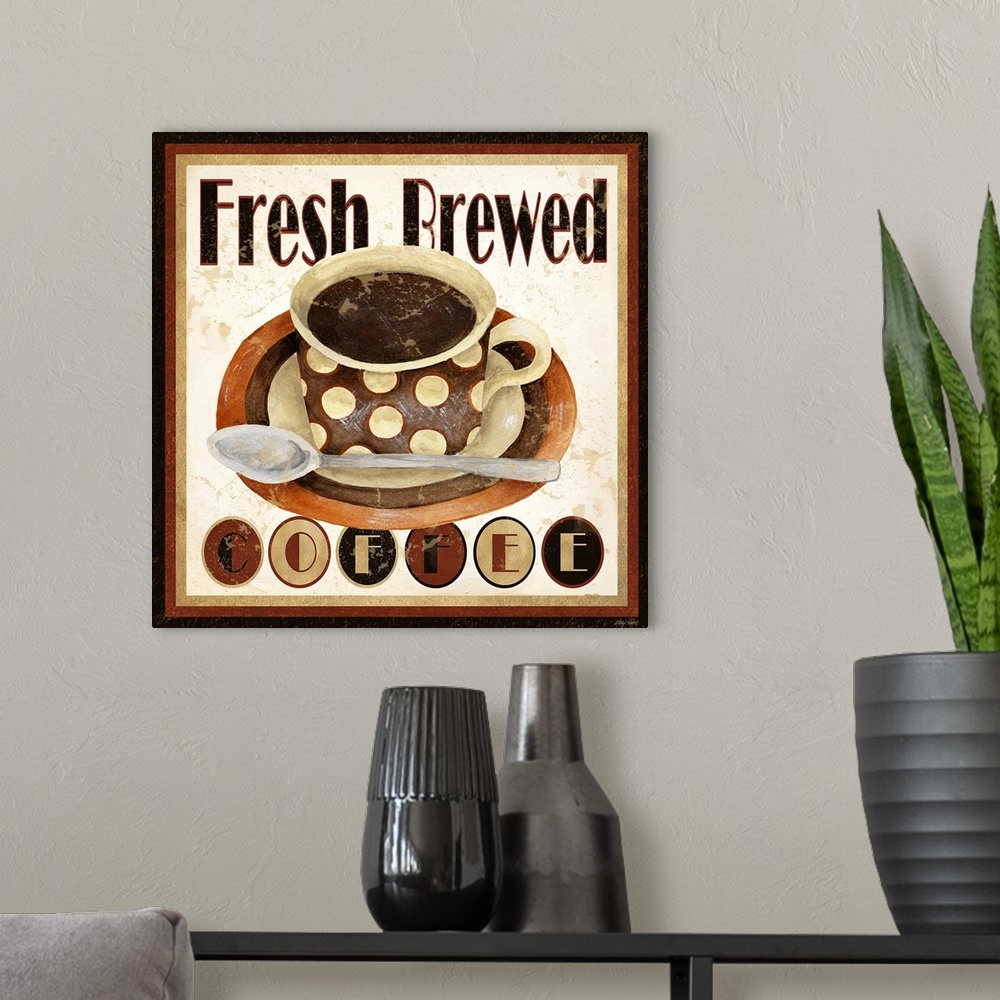 A modern room featuring Fresh Brewed Coffee