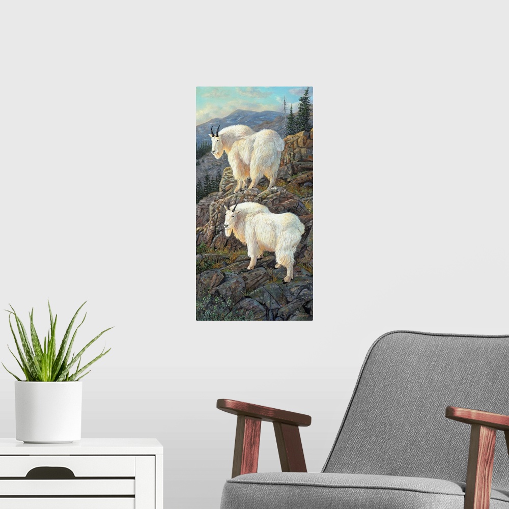 A modern room featuring Goat Country