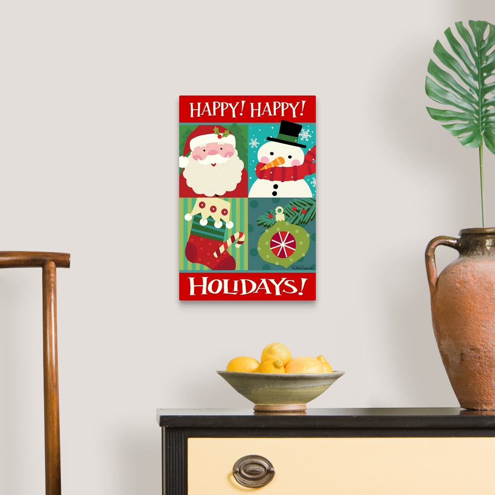 A traditional room featuring Happy Happy Holidays
