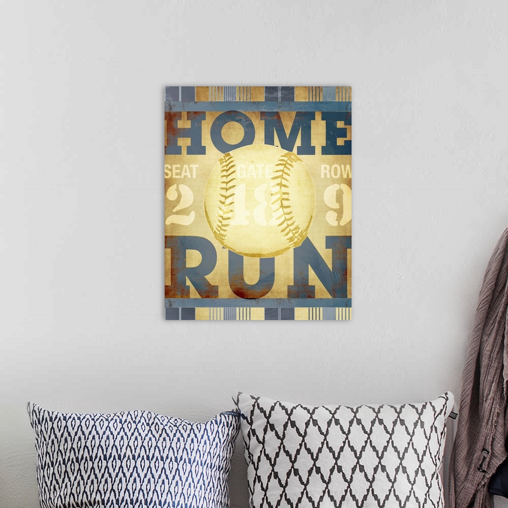 A bohemian room featuring Home Run - dark blue