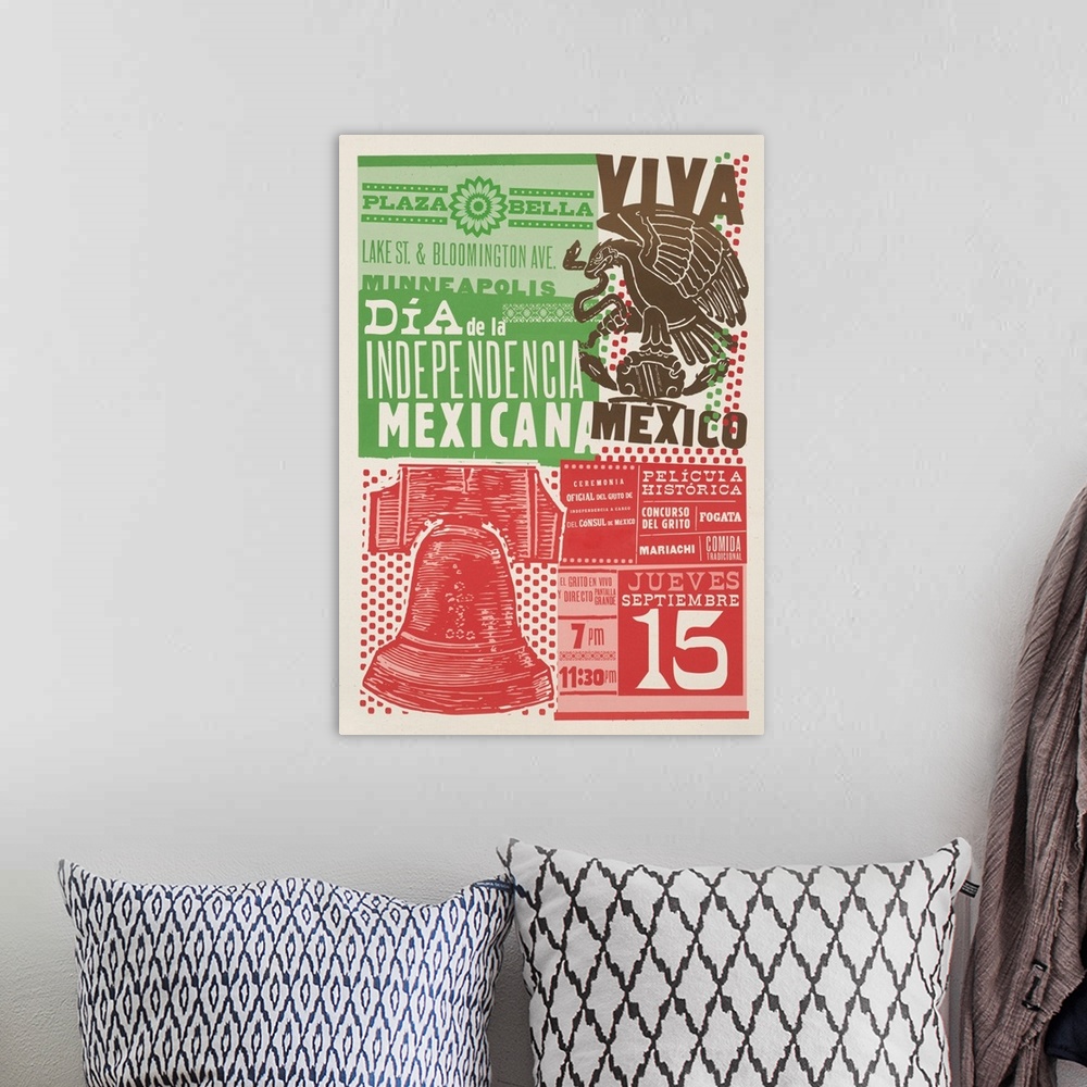 A bohemian room featuring Independencia Mexicana I