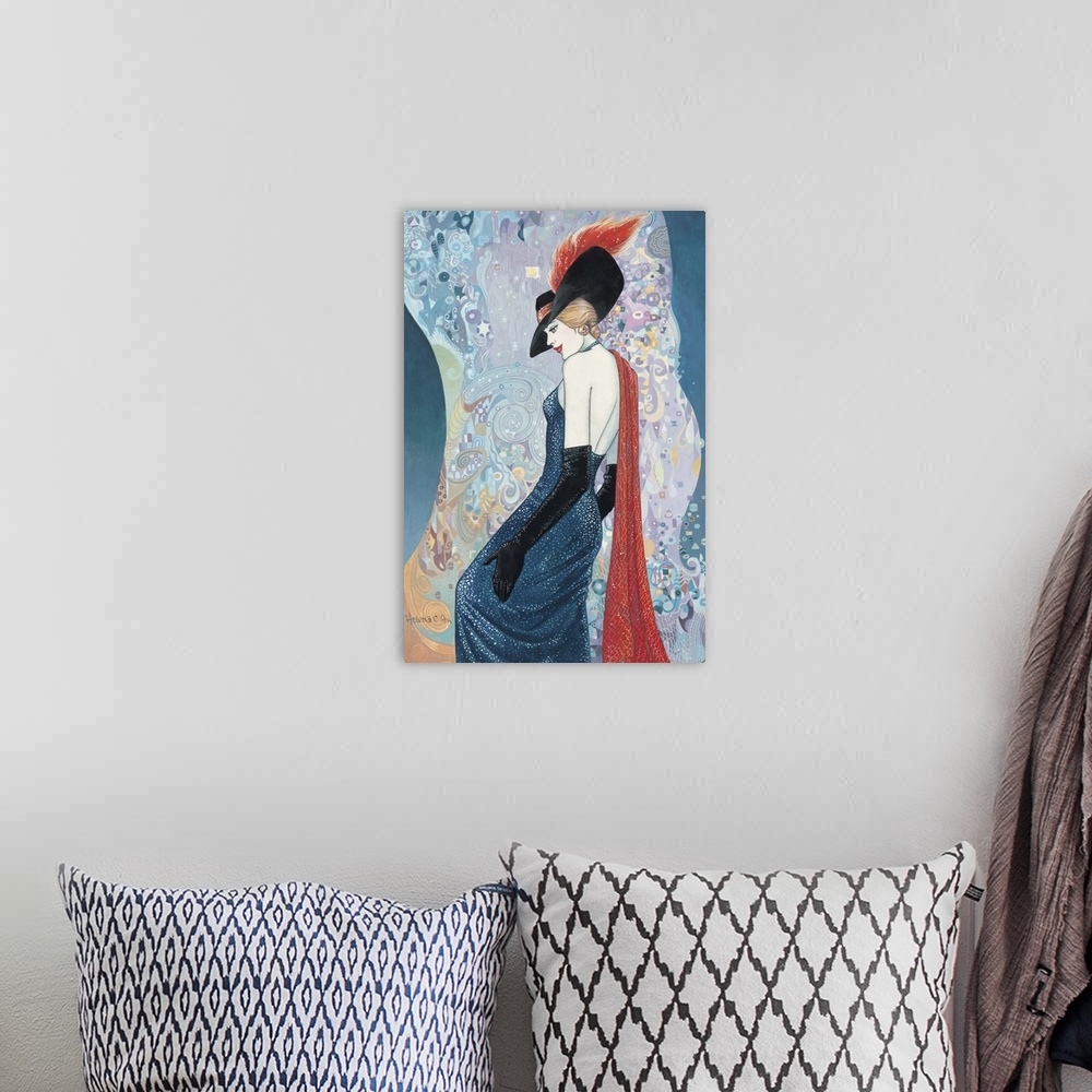 A bohemian room featuring Lady With The Red Scarf