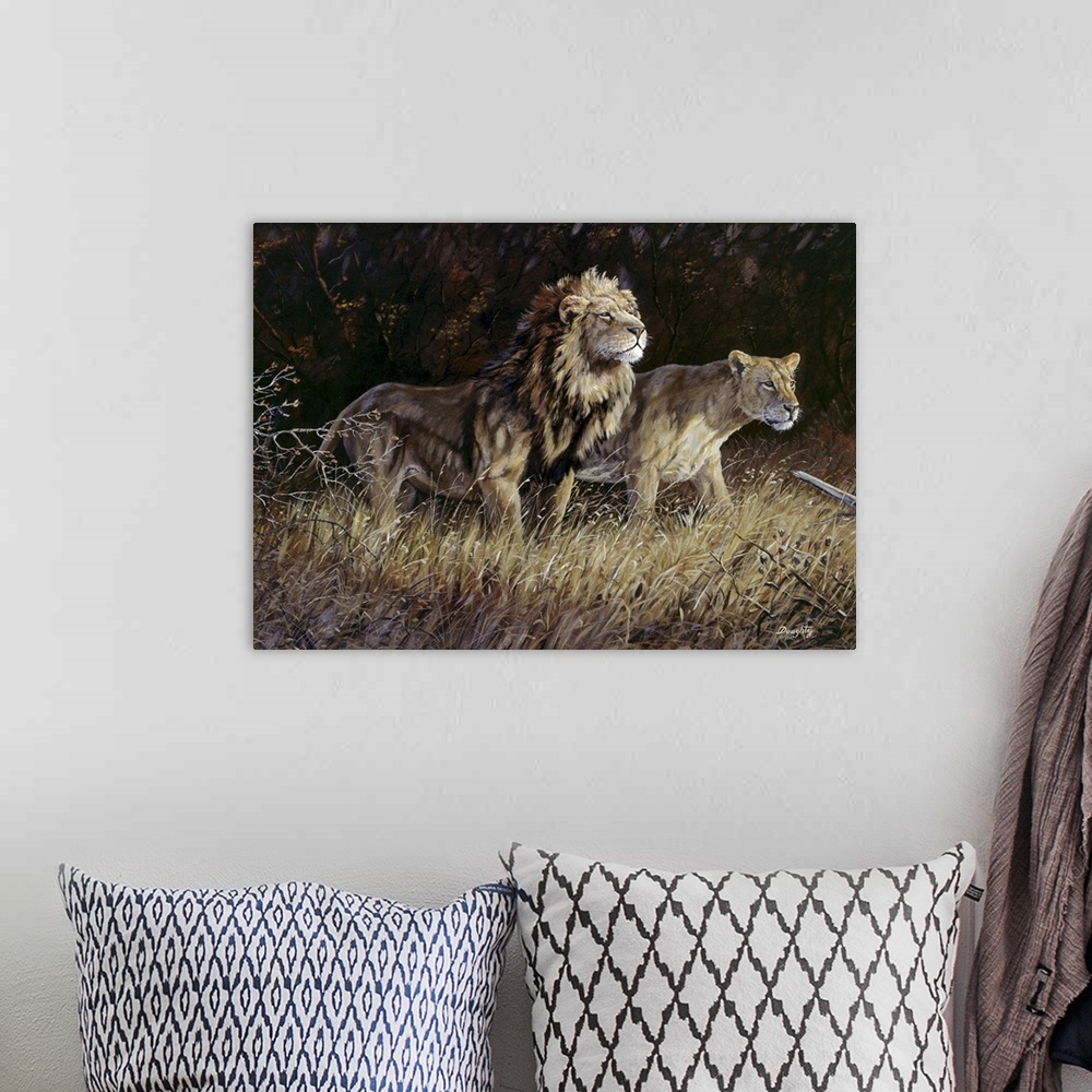 A bohemian room featuring Lions