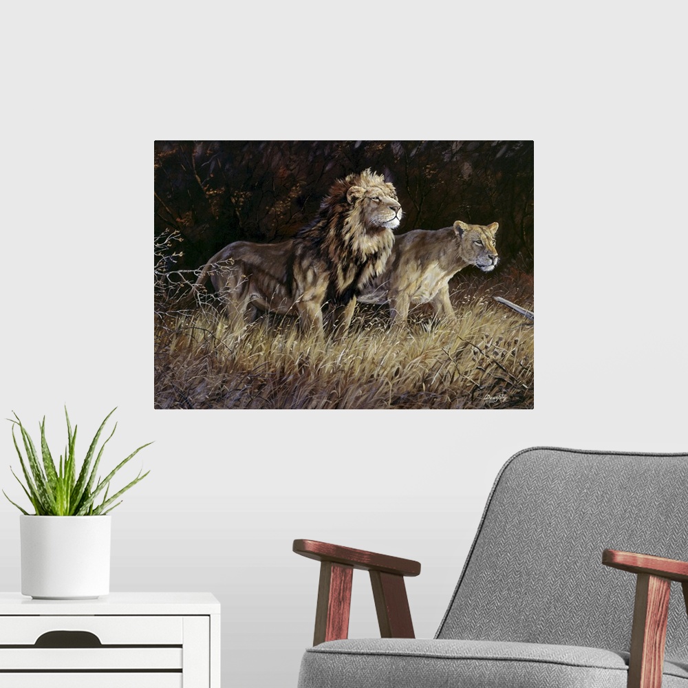 A modern room featuring Lions