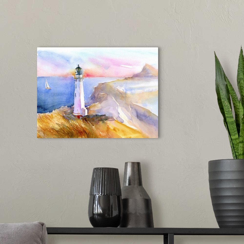 A modern room featuring Lonely Lighthouse 2