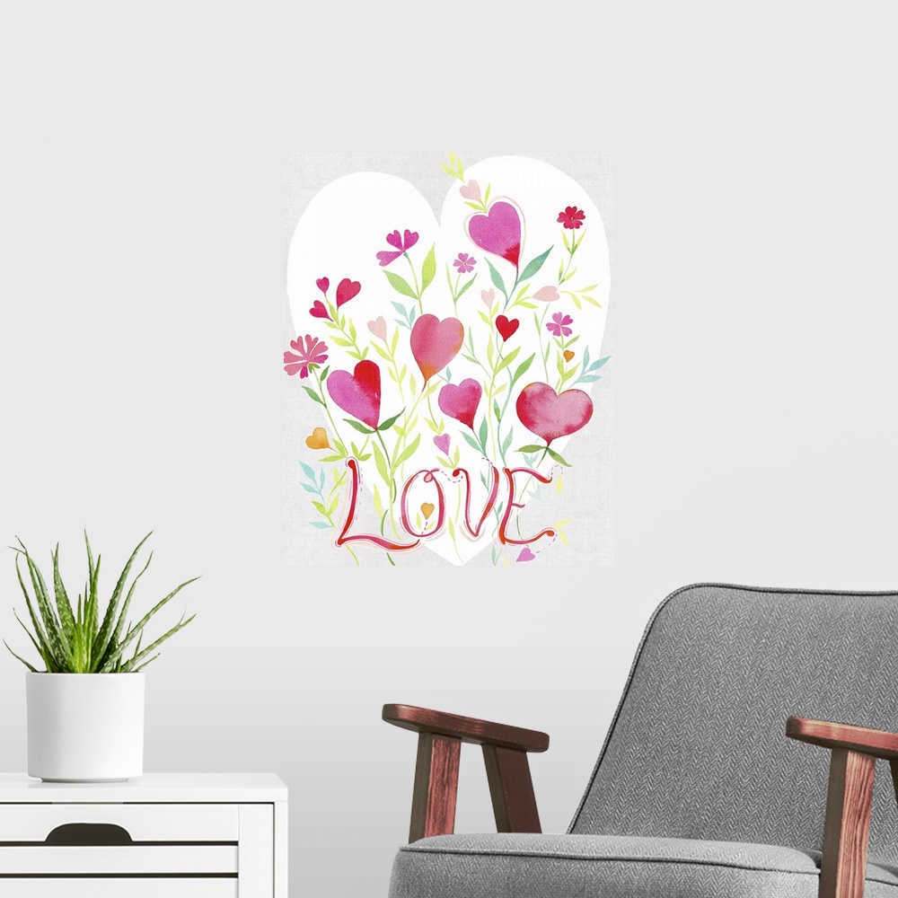 A modern room featuring Love hearts