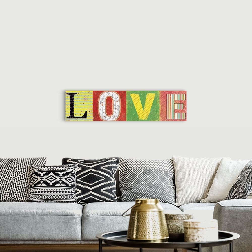 A bohemian room featuring Love, Letters