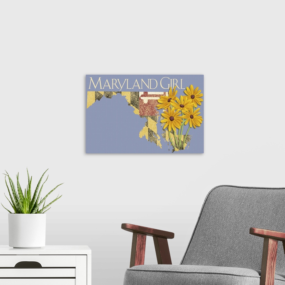 A modern room featuring Maryland Girl flower