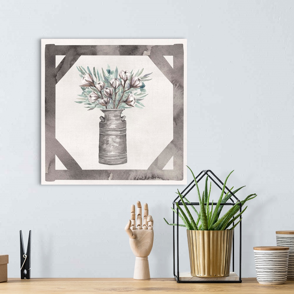 A bohemian room featuring Milk Can Bouquet