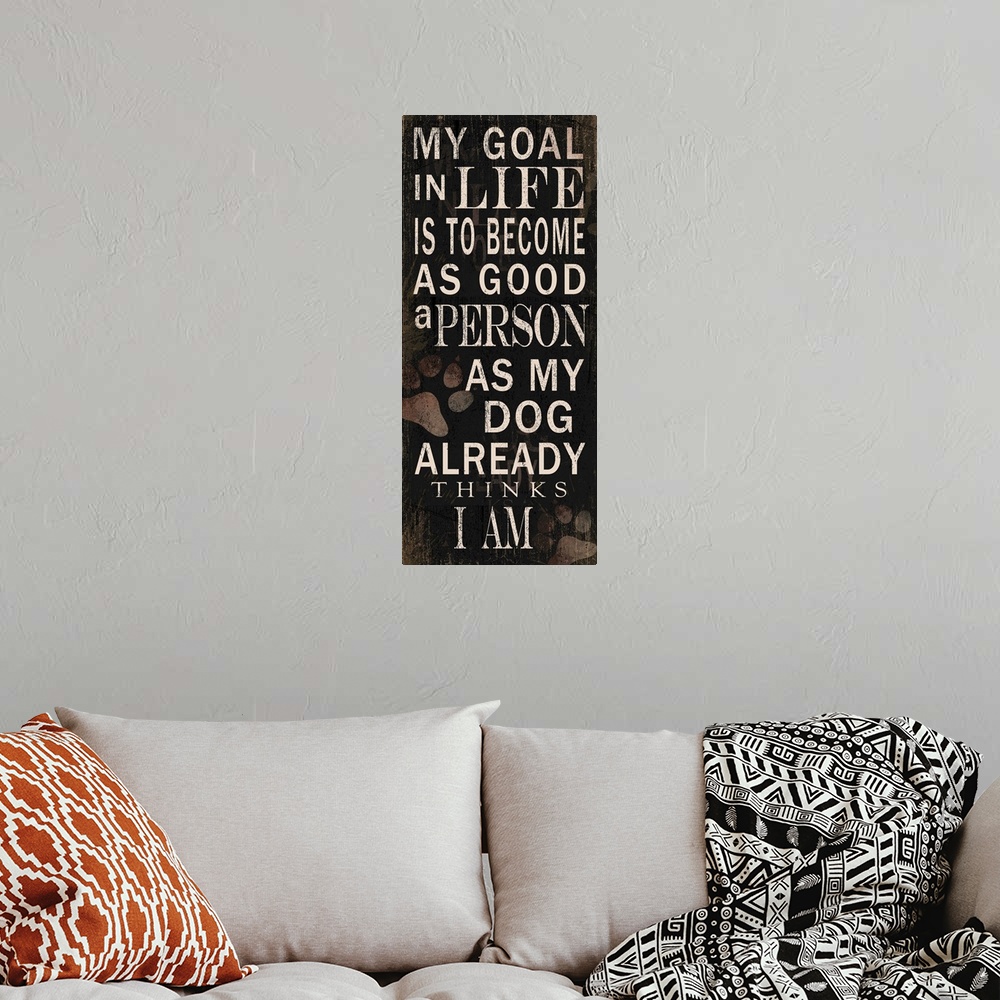 A bohemian room featuring Inspirational sentiments on a chalkboard background.