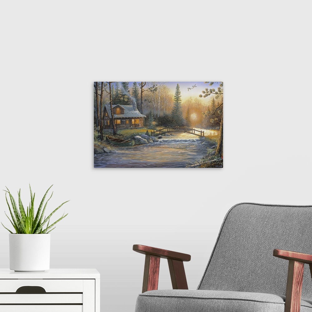 A modern room featuring Mystic Hour