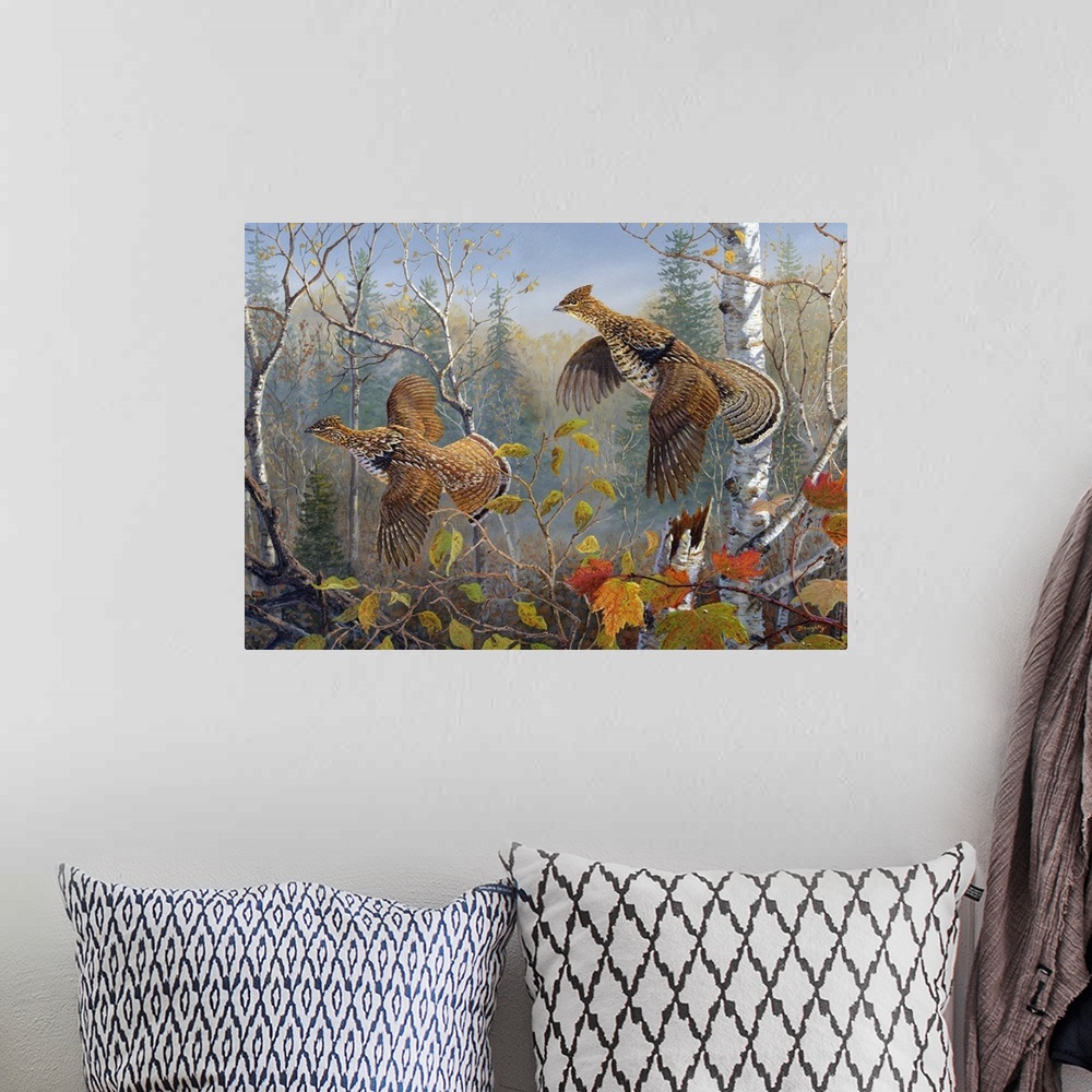 A bohemian room featuring October Wings Grouse