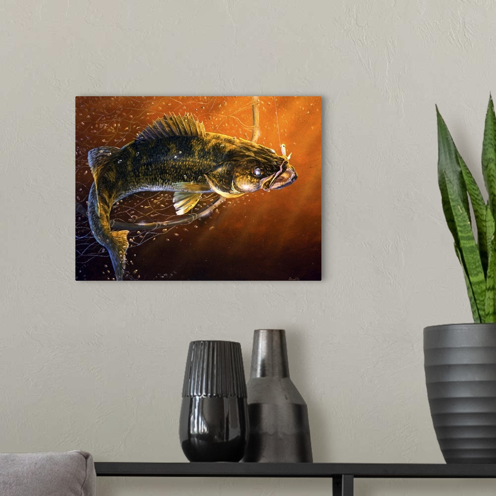 A modern room featuring Out of the Net Walleye