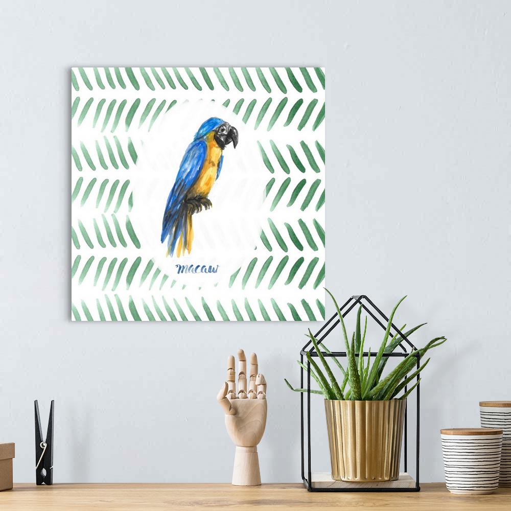 A bohemian room featuring Parrot