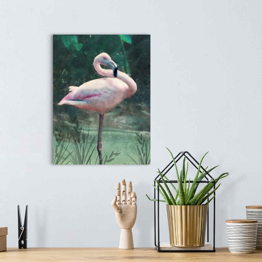 A bohemian room featuring Peach Flamingo