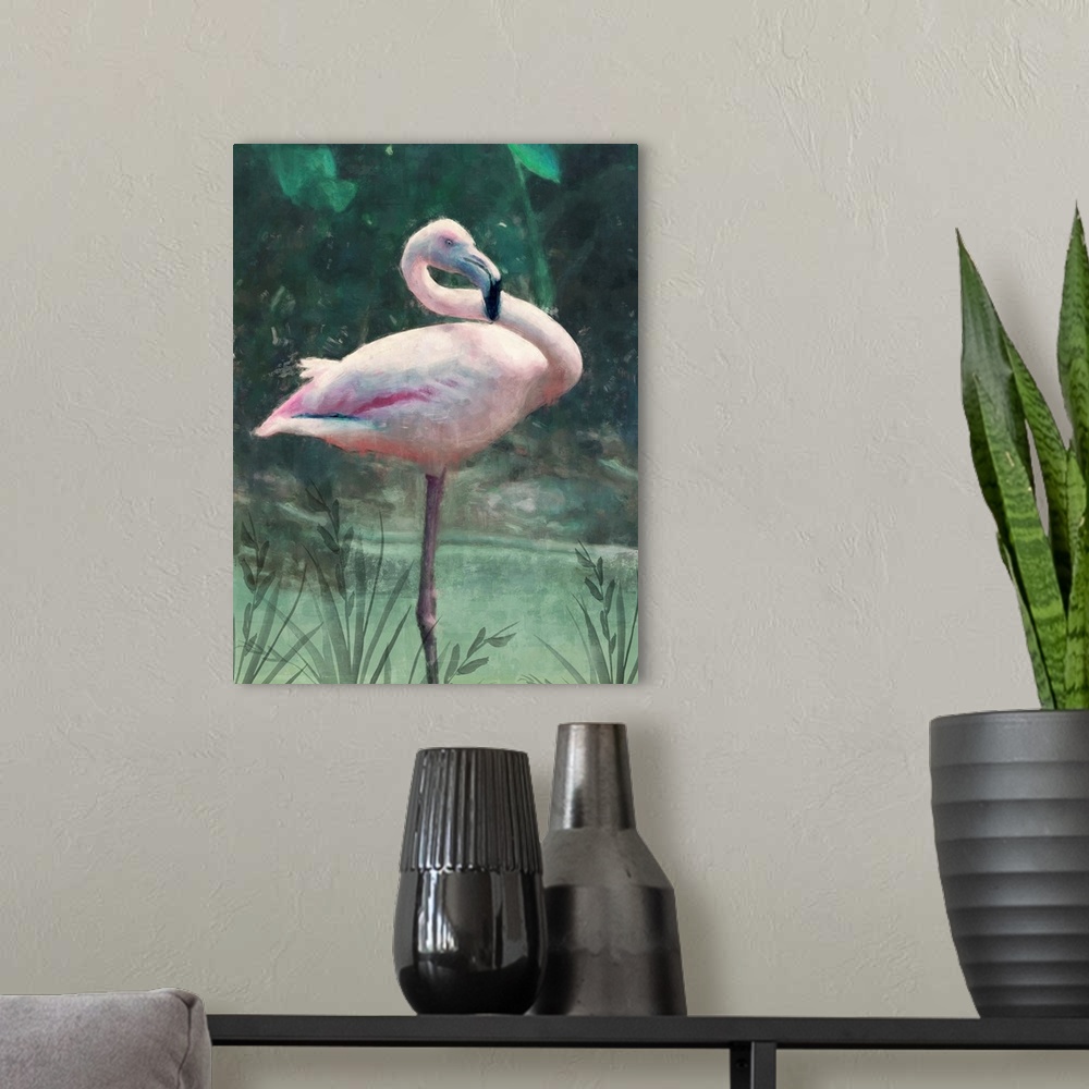 A modern room featuring Peach Flamingo
