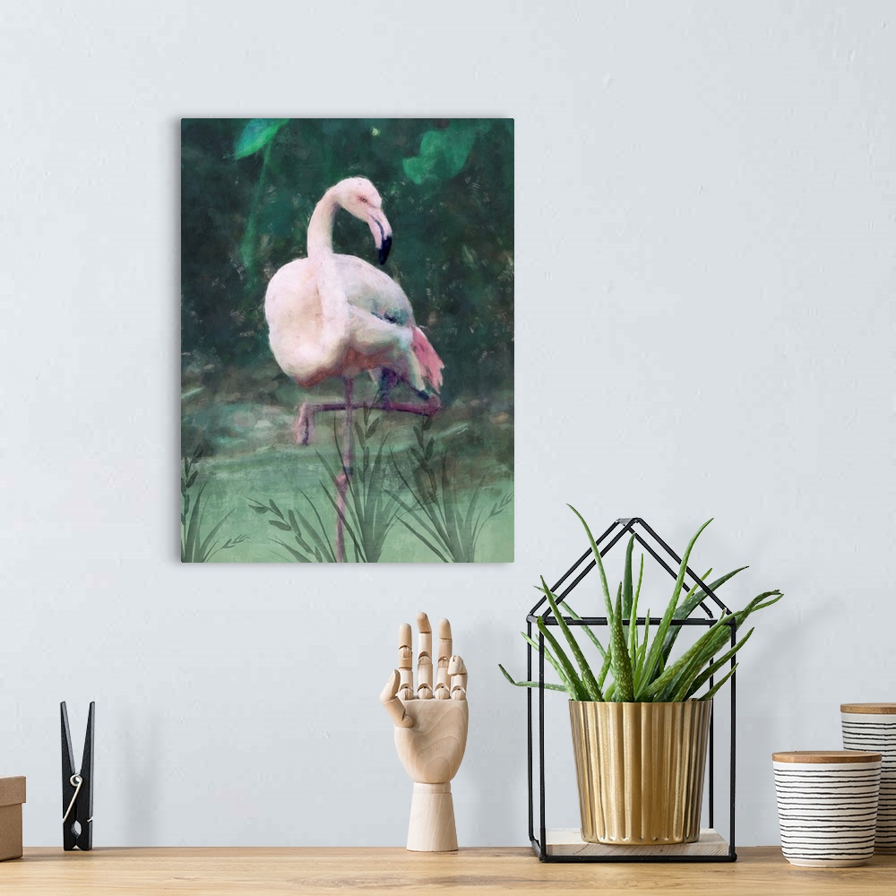 A bohemian room featuring Peach Flamingo II