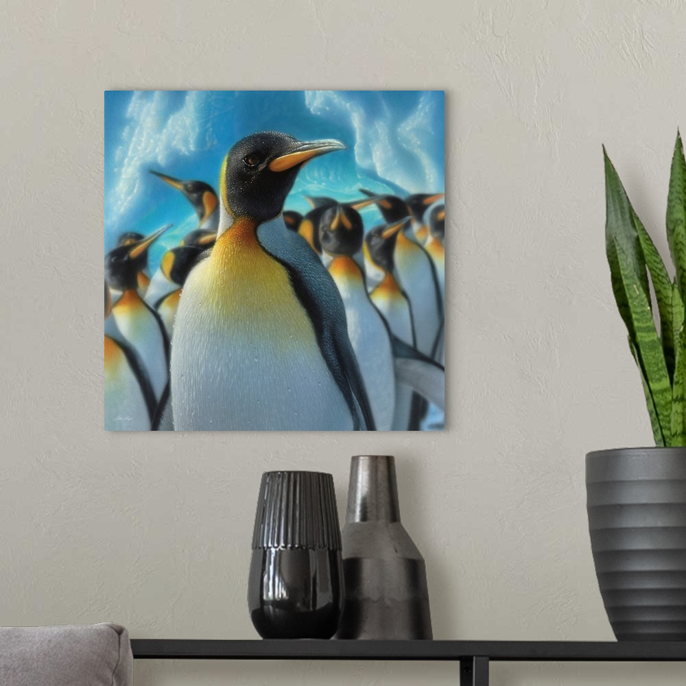 A modern room featuring Penguin Paradise - Square