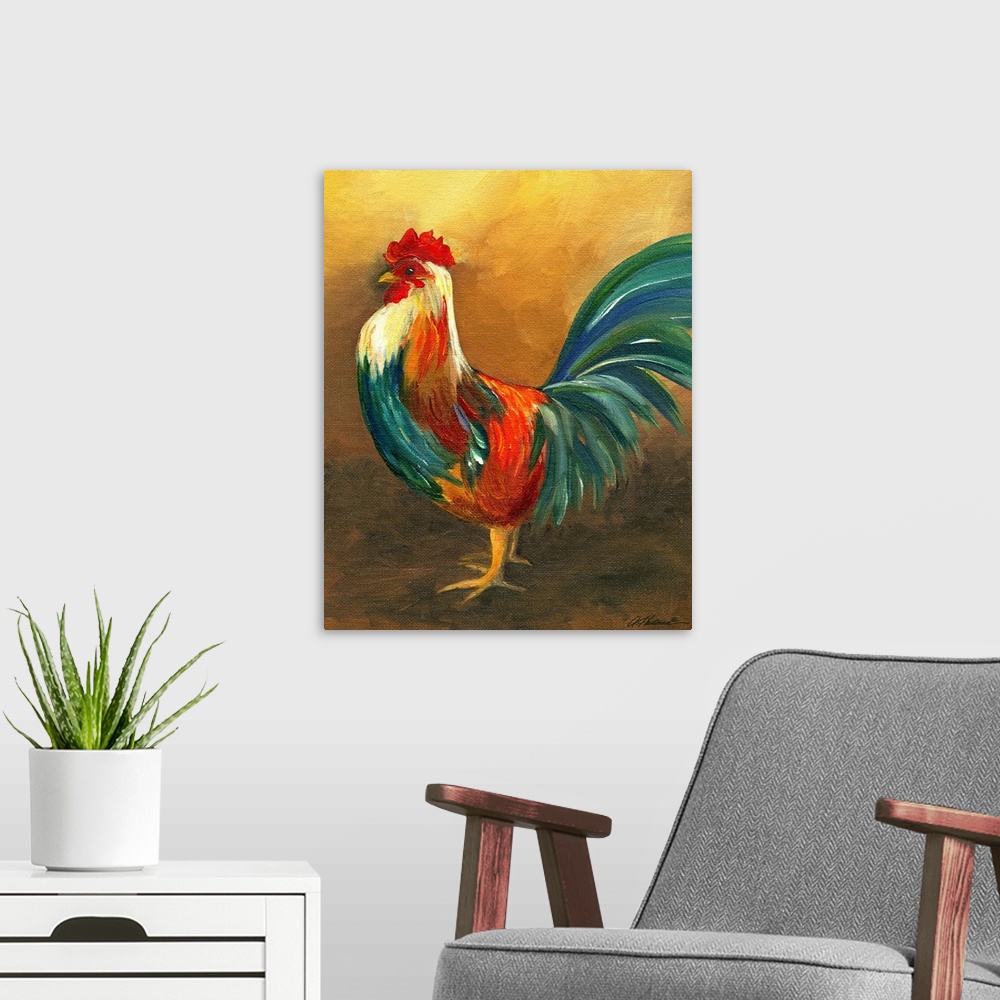 A modern room featuring Proud Rooster