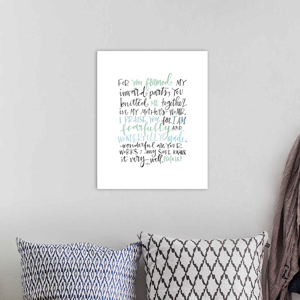 A bohemian room featuring Psalm 139 Color