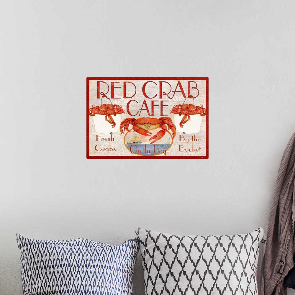 A bohemian room featuring Red Crab Cafe