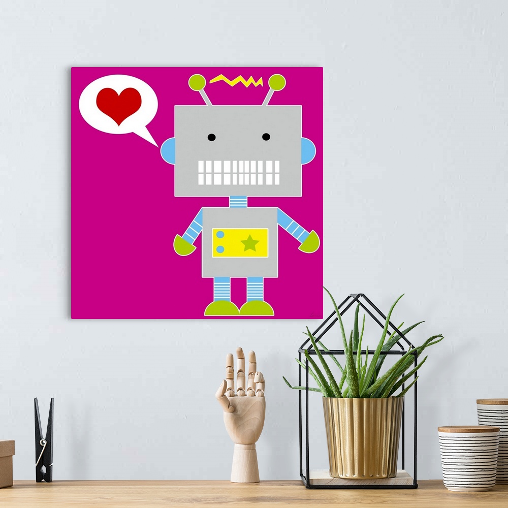 A bohemian room featuring Robot Heart