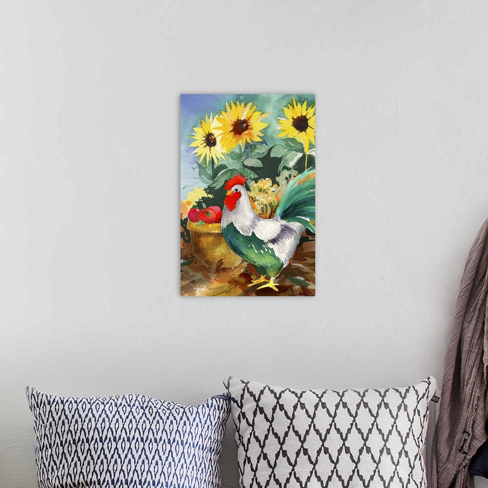 A bohemian room featuring Rooster and Sunflower
