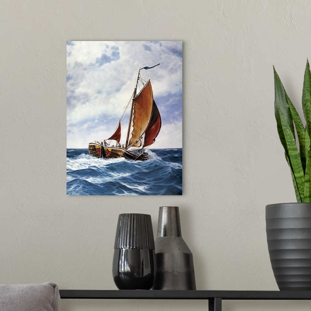 A modern room featuring Sailboat 1