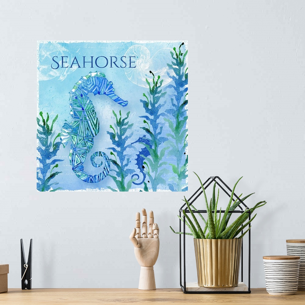 A bohemian room featuring Sea Glass Seahorse