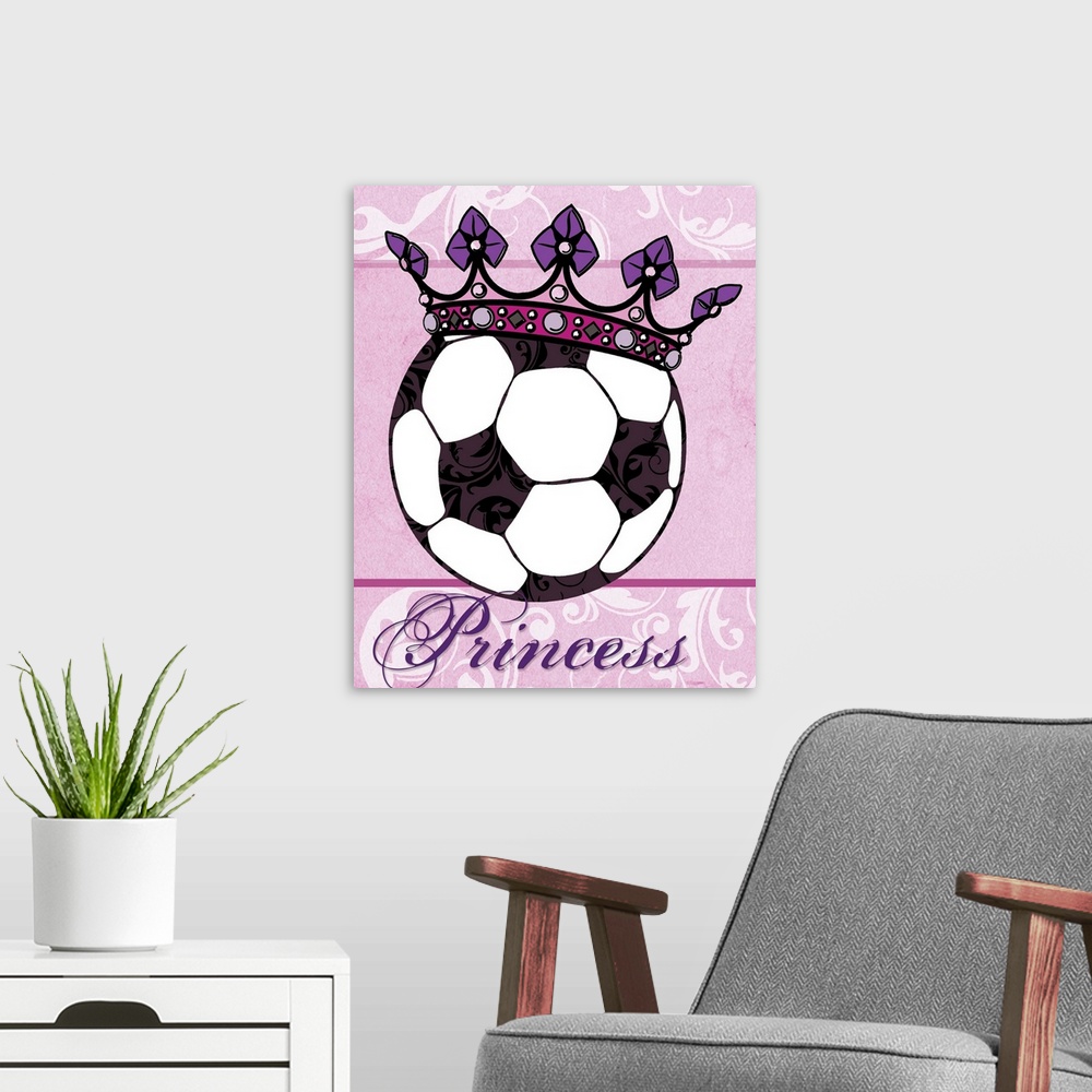 A modern room featuring Soccer Princess Crown