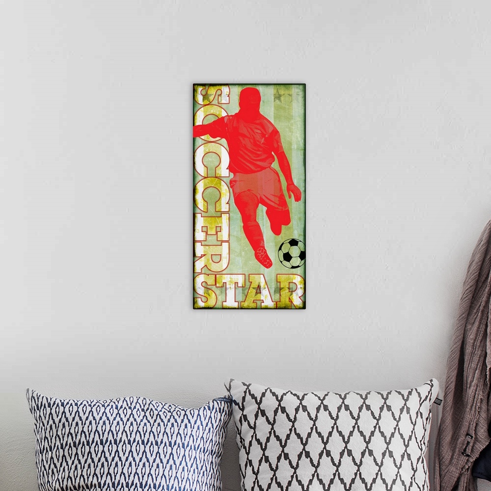 A bohemian room featuring Soccer Star Graphic Art II