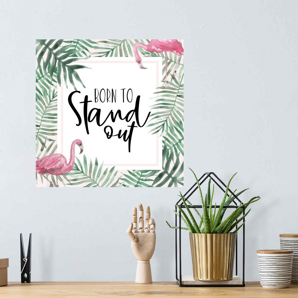 A bohemian room featuring Stand Out Flamingo