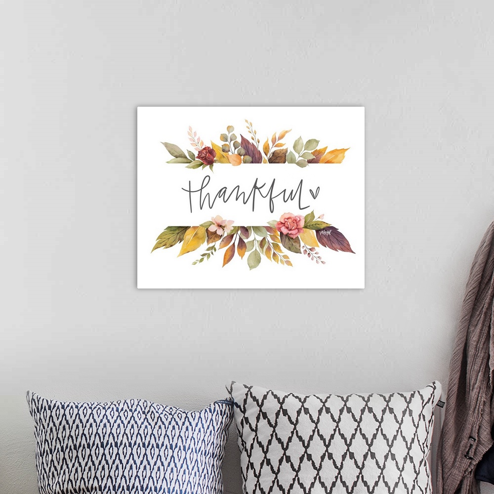 A bohemian room featuring Thankful Banner