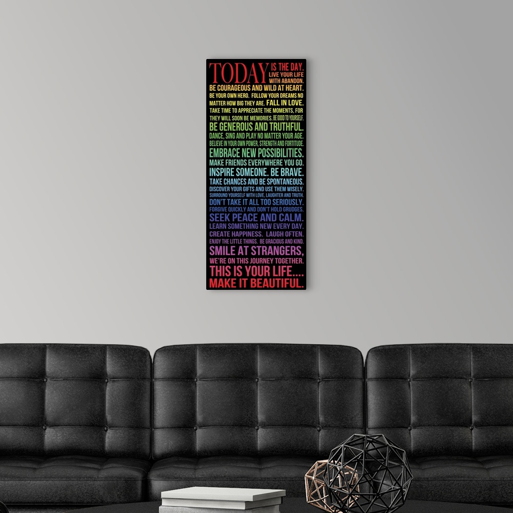A modern room featuring Today, rainbow
