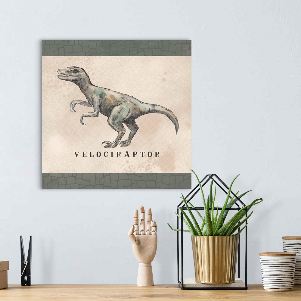 A bohemian room featuring Velociraptor